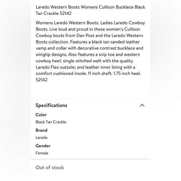 Laredo Women's Western Cowboy Boots Cullison Bucklace Black/tan crackle-leopard - Picture 16 of 16